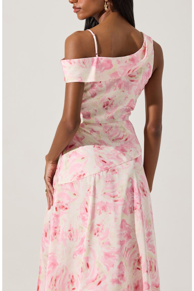 Floral Asymmetric Dress, Alternate, color, PINK WATERCOLOR FLORAL