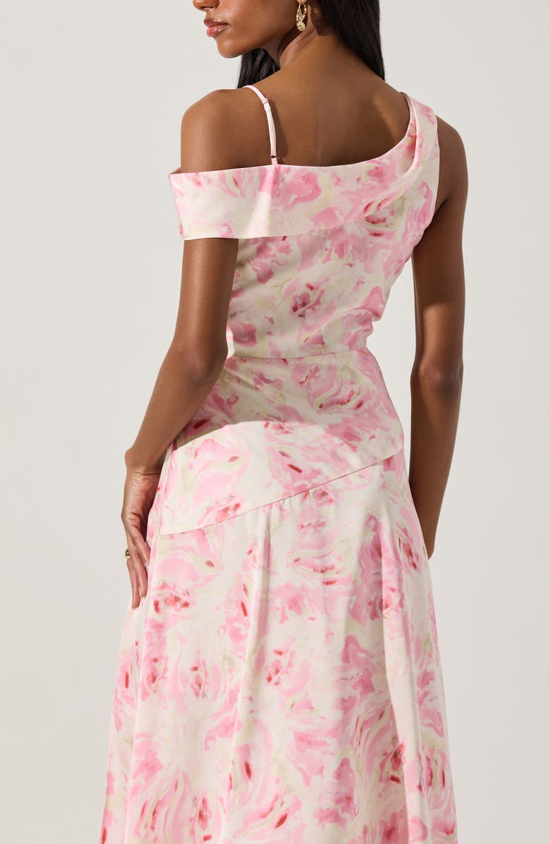 ASTR the Label Floral Asymmetric Dress, Alternate, color, Pink Watercolor Floral