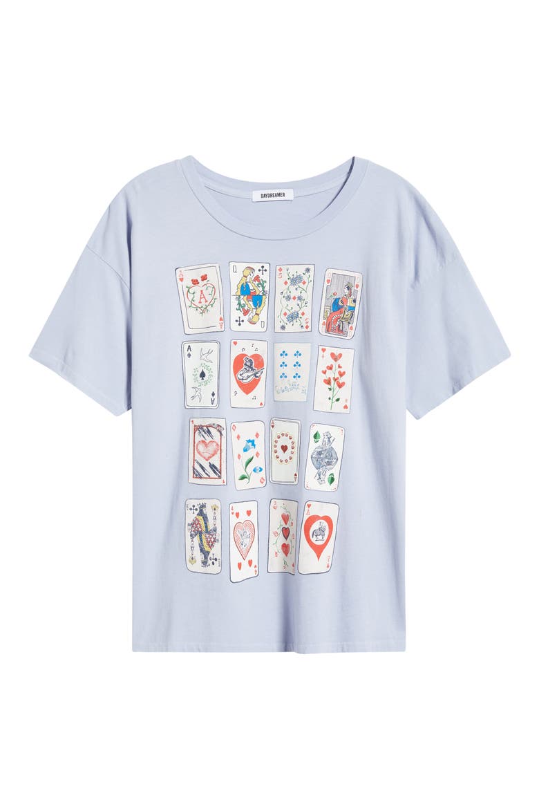 Cards for Dreamers Oversize Cotton Graphic T-Shirt, Alternate, color, LAVENDER SKY