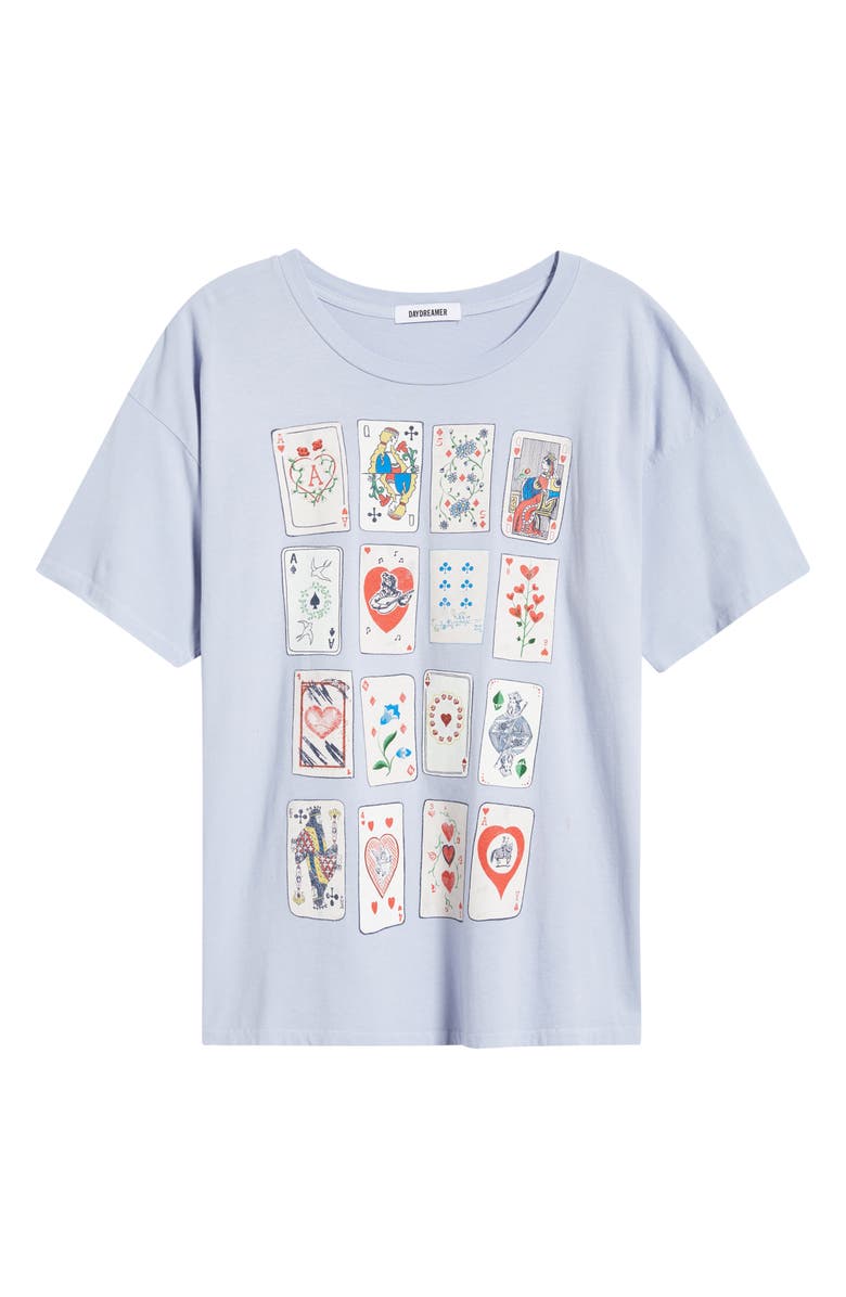 Daydreamer Cards for Dreamers Oversize Cotton Graphic T-Shirt, Alternate, color, Lavender Sky