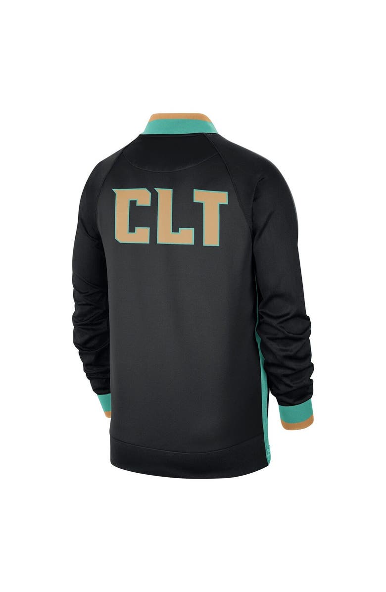Jordan Brand Men's Jordan Brand Black/Mint Charlotte Hornets 2022/23 City Edition Showtime Thermaflex Full-Zip Jacket, Alternate, color, 