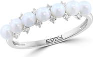 EFFY Sterling Silver Freshwater Pearl & Diamond Ring