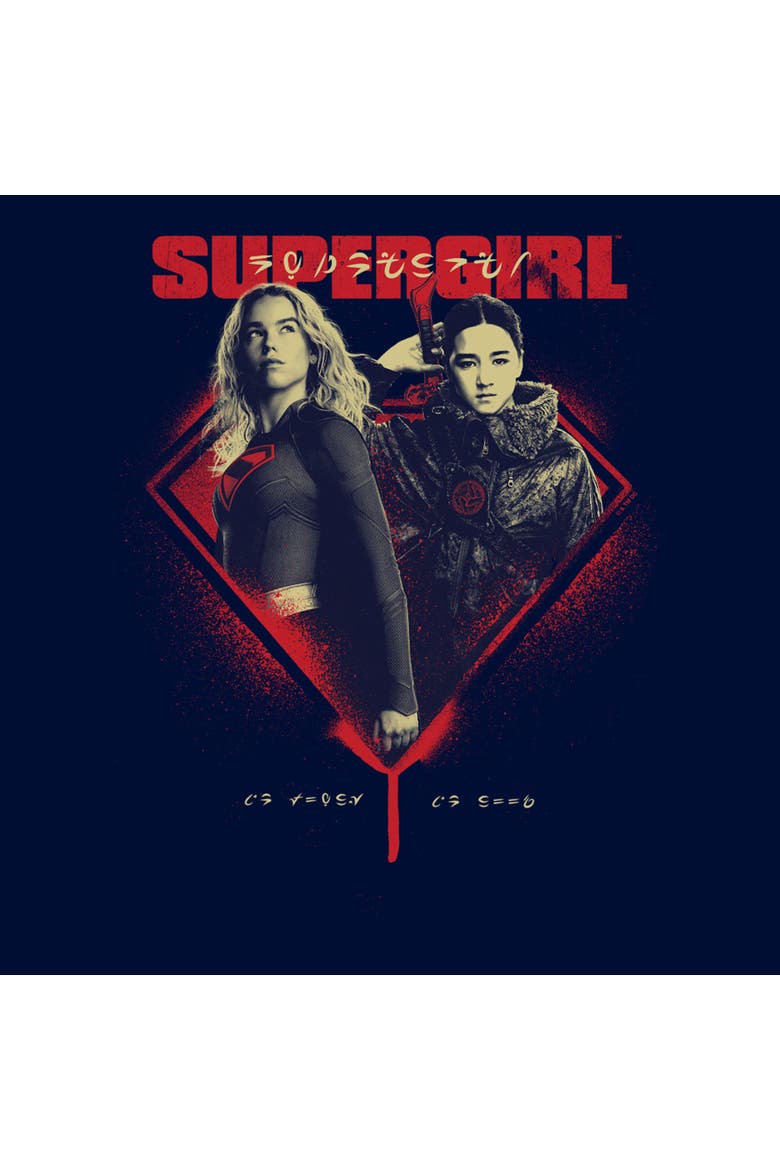 Boy's Supergirl Kara and Ruthye Logo  Graphic T-Shirt, Alternate, color, Navy Blue