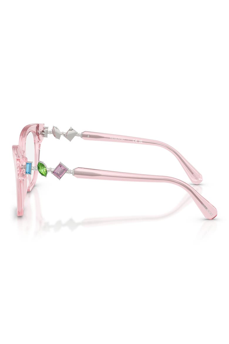 52mm Square optical glasses, Alternate, color, TRANSPARENT PINK / DEMO LENS