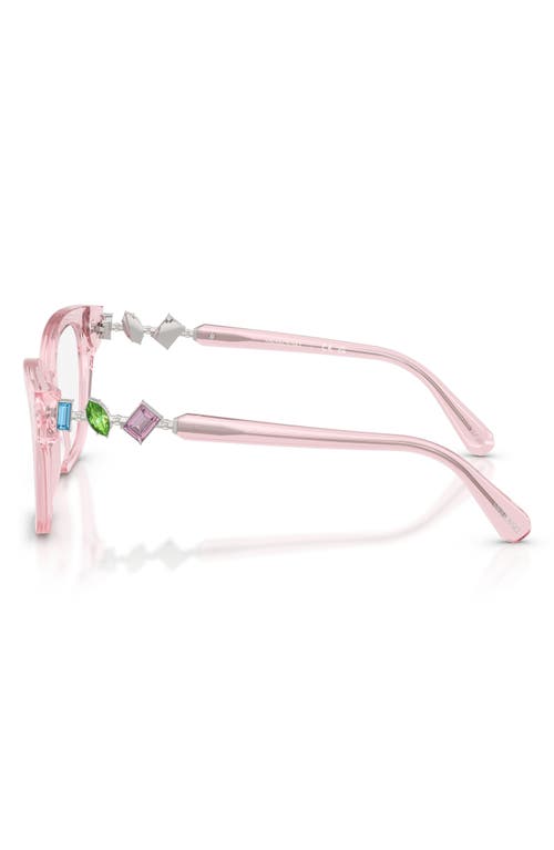 Swarovski 50mm Small Square Optical Glasses In Pink
