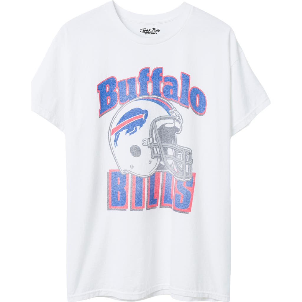 Junk Food Buffalo Bills Throwback Helmet Cotton Graphic T-shirt In White