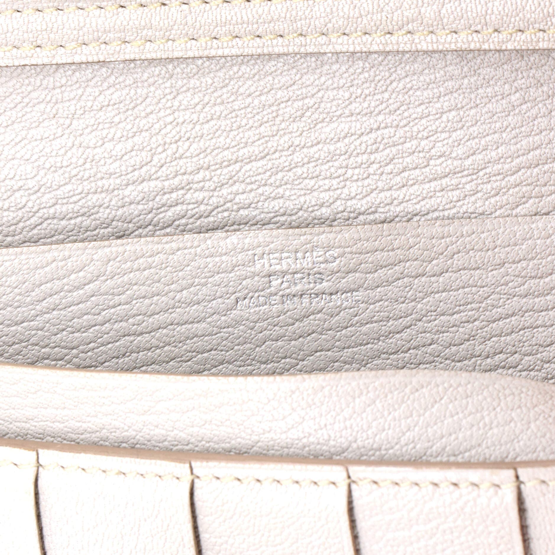 Pre-Owned Hermes Bearn Wallet Chevre Mysore Long, Alternate, color, Gris Perle