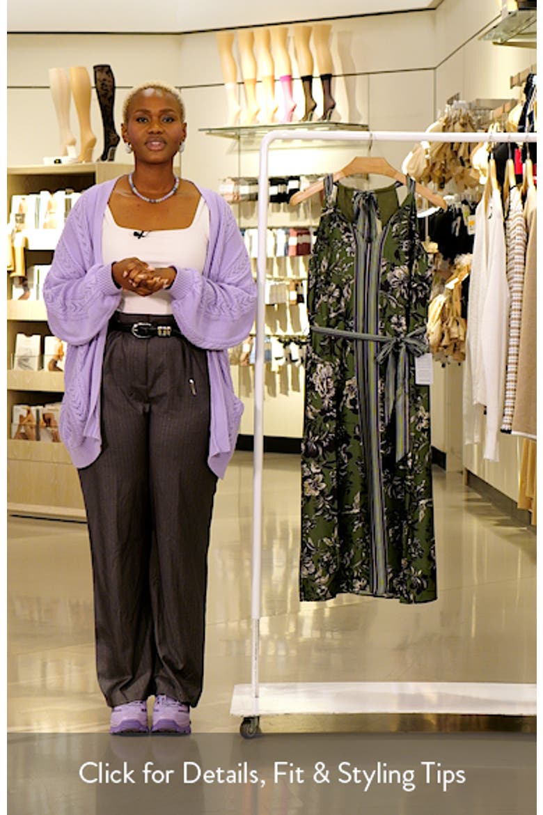 Floral Satin Halter Neck Midi Dress video