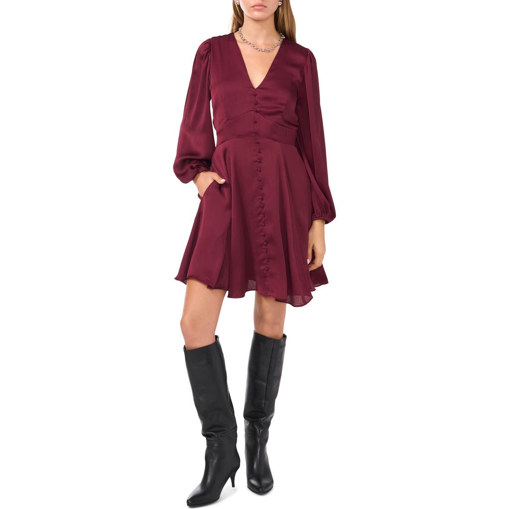 1.state Textured Mini Dress In Currant Red