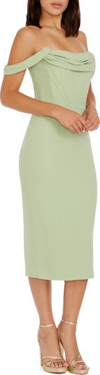 Magnolia One-Shoulder Asymmetric Body-Con Midi Dress
