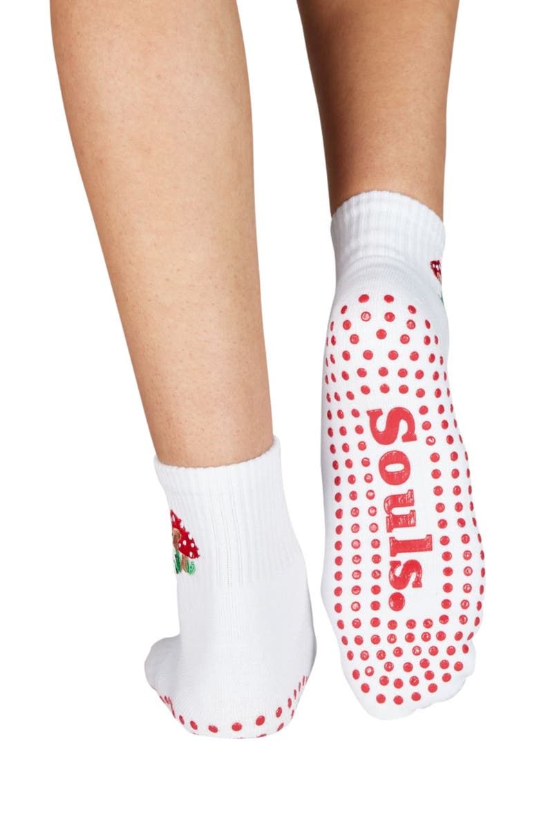 Souls. Mushroom Ankle Grip Socks, Alternate, color, White