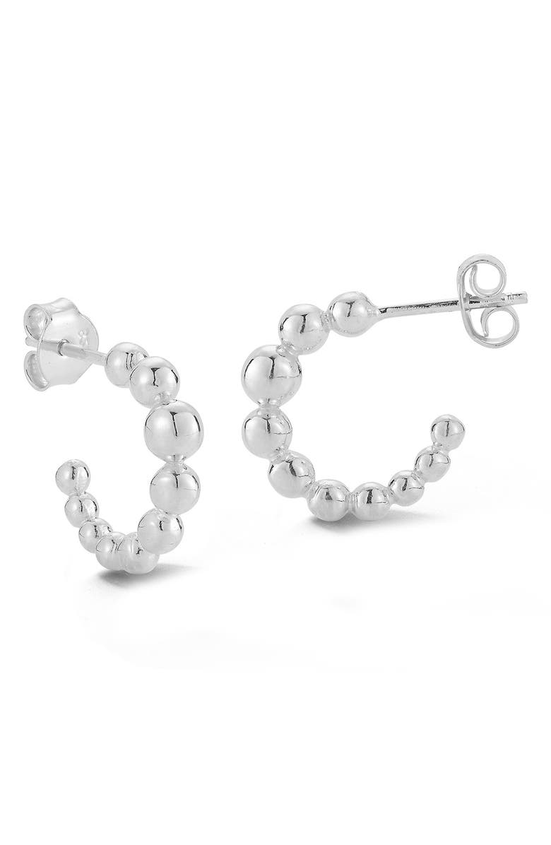GLAZE JEWELRY Bubble Hoop Earrings, Main, color, Silver