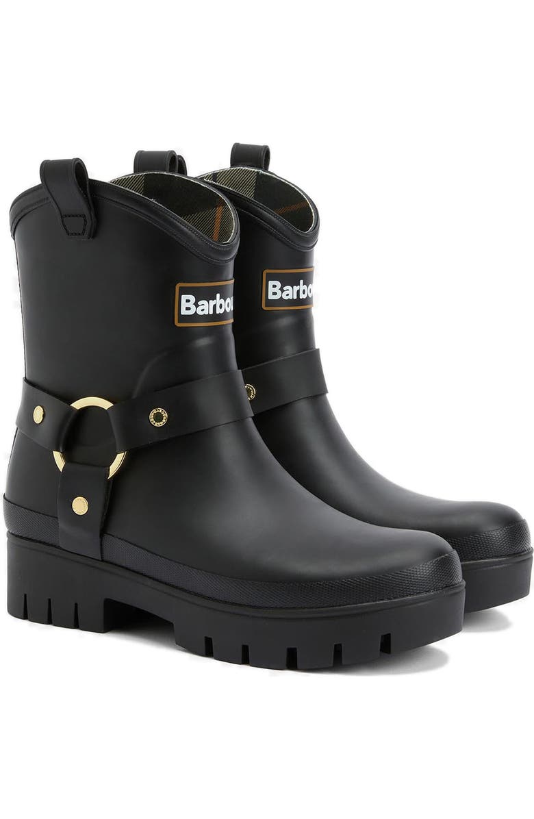 Barbour Elley Harness Rain Boot, Main, color, Black