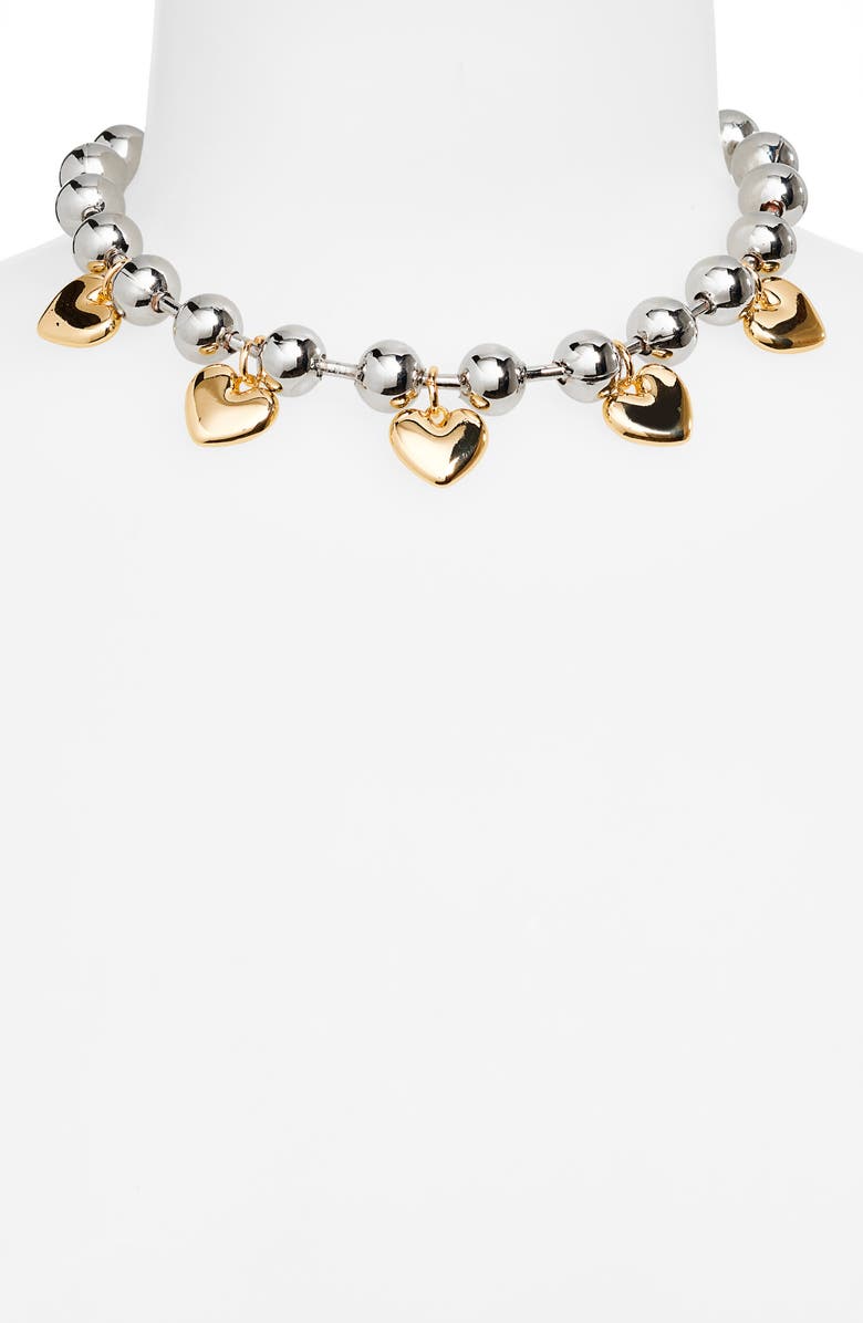 Open Edit Heart Orb Collar Necklace, Alternate, color, 