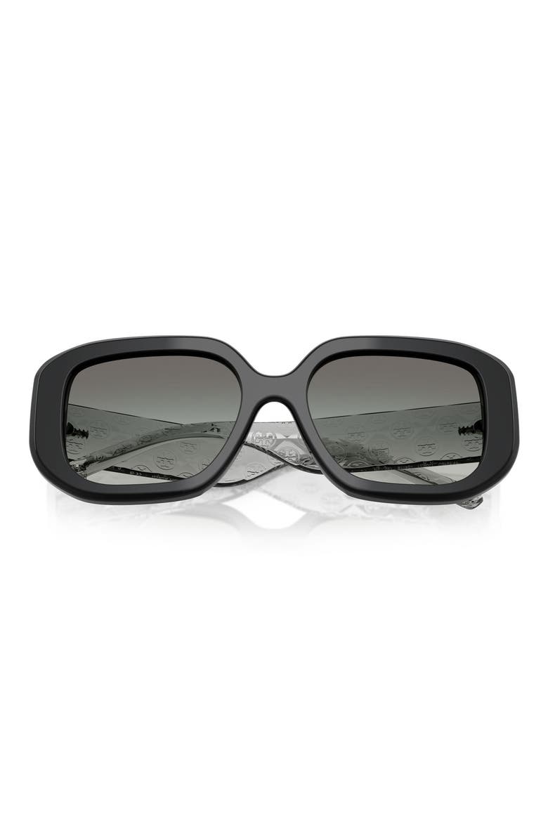 54mm Irregular Sunglasses, Alternate, color, BLACK / GREY