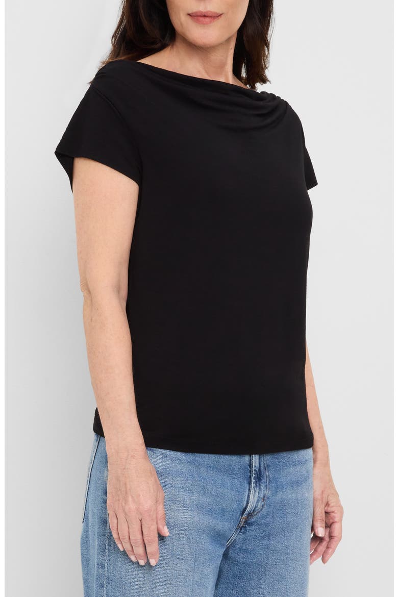 Desiree Cowl Neck Tee, Alternate, color, BLACK