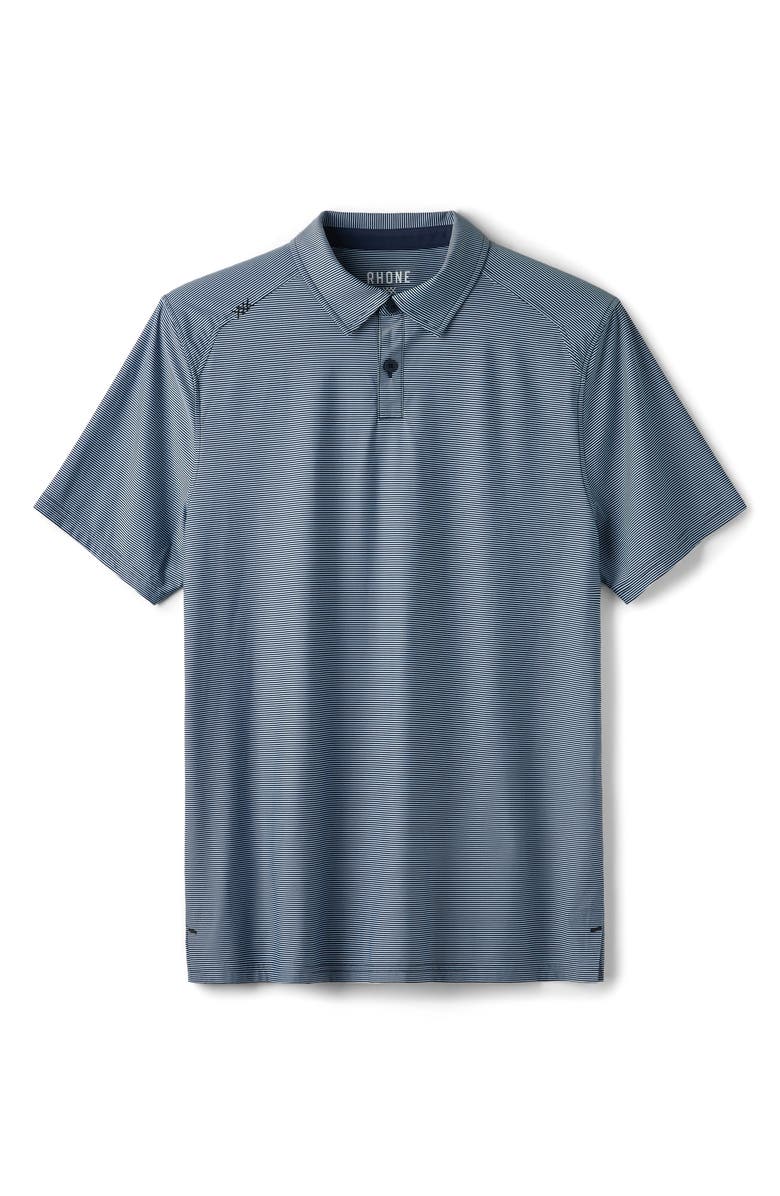 Rhone Commuter Stripe Polo, Alternate, color, Navy/ Light Blue Stripe