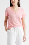 Caslon® Cotton & Modal V-Neck T-Shirt