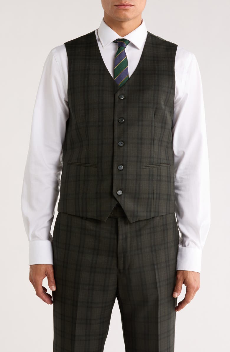 ZEGARIE Glen Plaid Mélange 3-Piece Suit, Alternate, color, Green