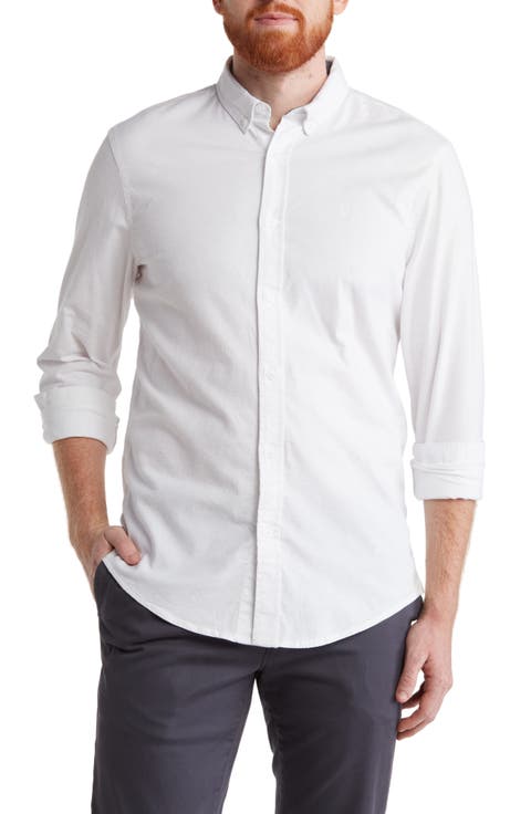 Stretch Cotton Oxford Button-Down Shirt