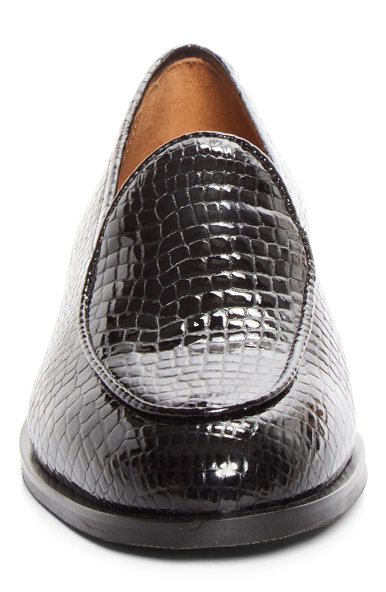 Jacques New Croc Embossed Patent Leather Loafer, Alternate, color, PATENT CROC BLACK