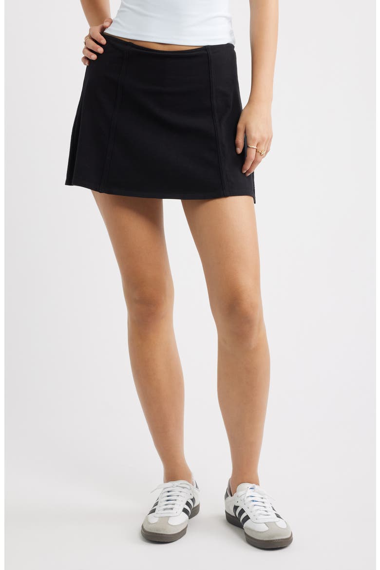 Cotton Jersey Mini Skort, Main, color, BLACK