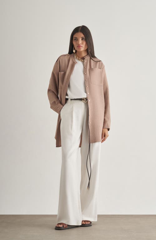 Mizalle Epaulette Tunic In Neutral