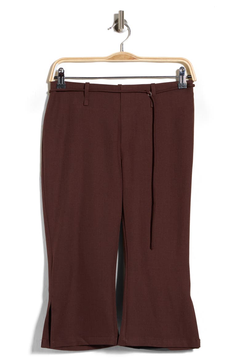 Giorgie Belted Capri Pants, Main, color, BROWN