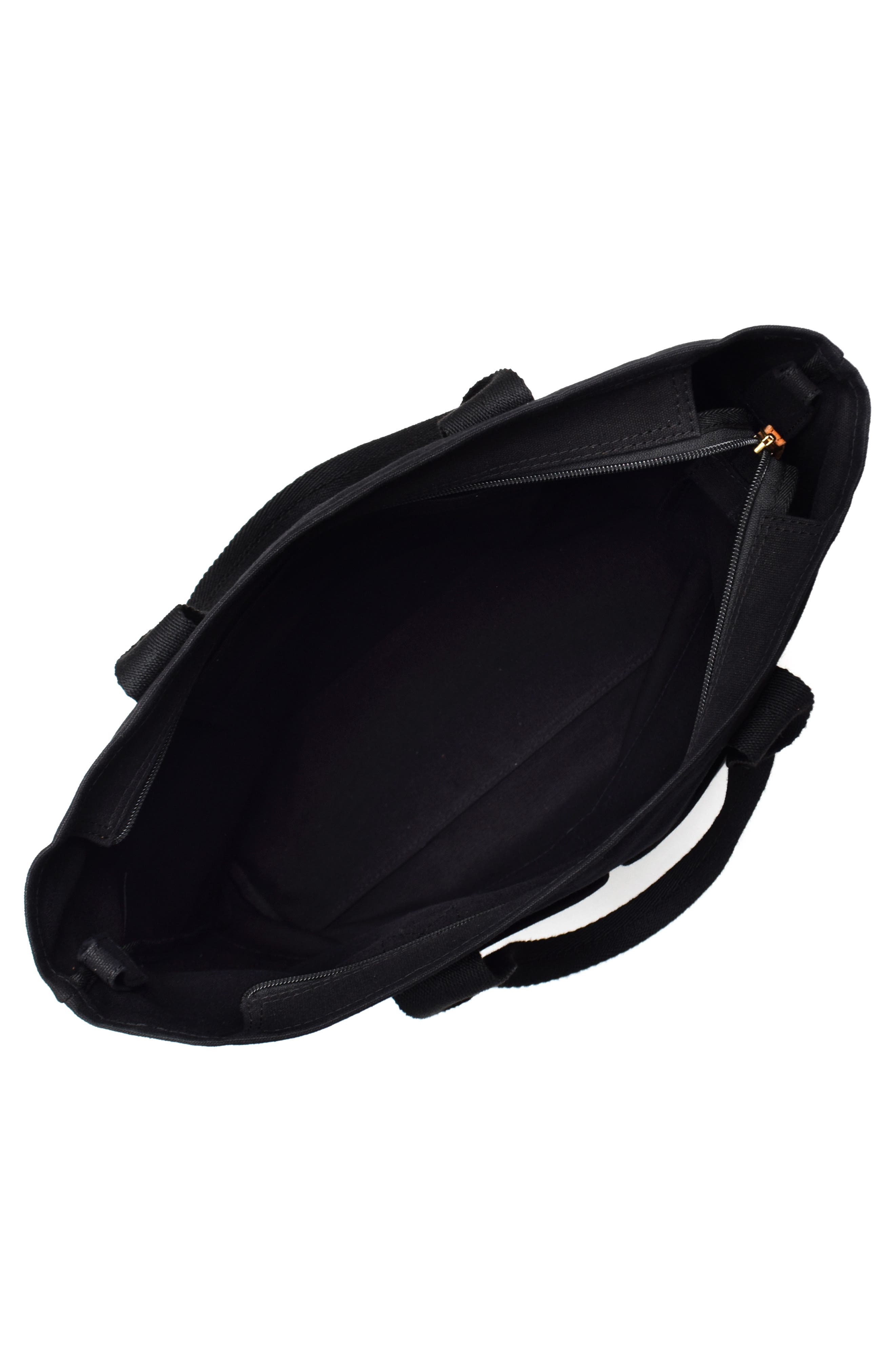 New Amsterdam Leatherworks Ayla Canvas Tote Bag, Alternate, color, Black