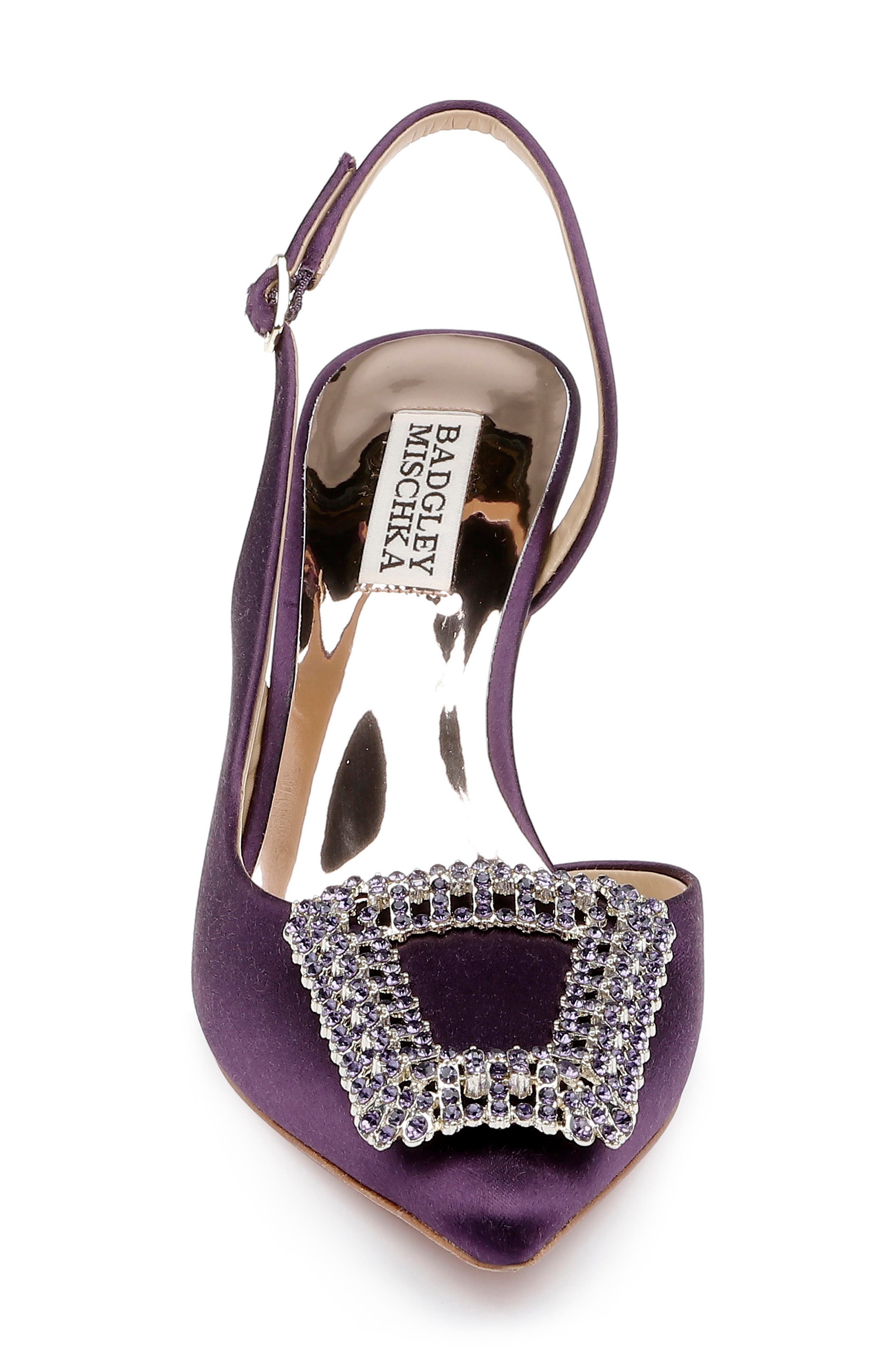 Enida Slingback Half d'Orsay Pointed Toe Pump, Alternate, color, DARK PURPLE
