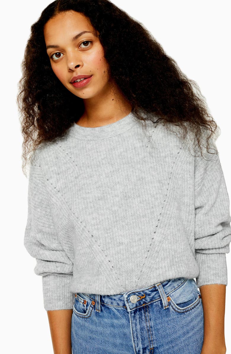 Topshop Crop Sweater, Alternate, color, 