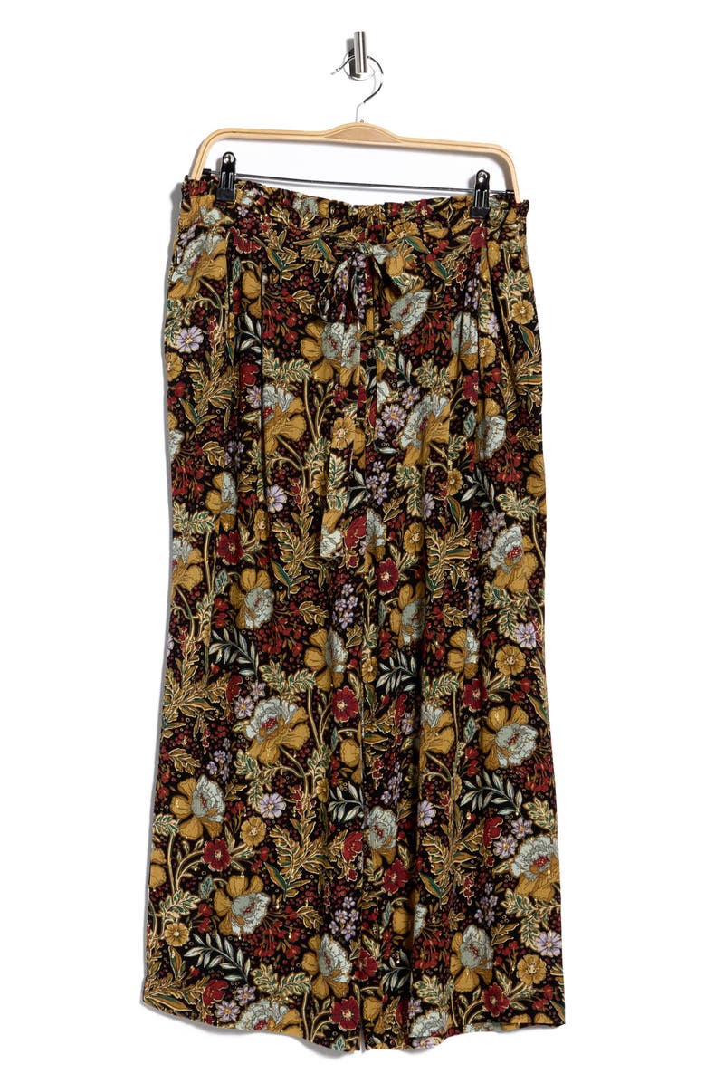 DR2 by Daniel Rainn Print Crop Pull-On Pants, Alternate, color, Black