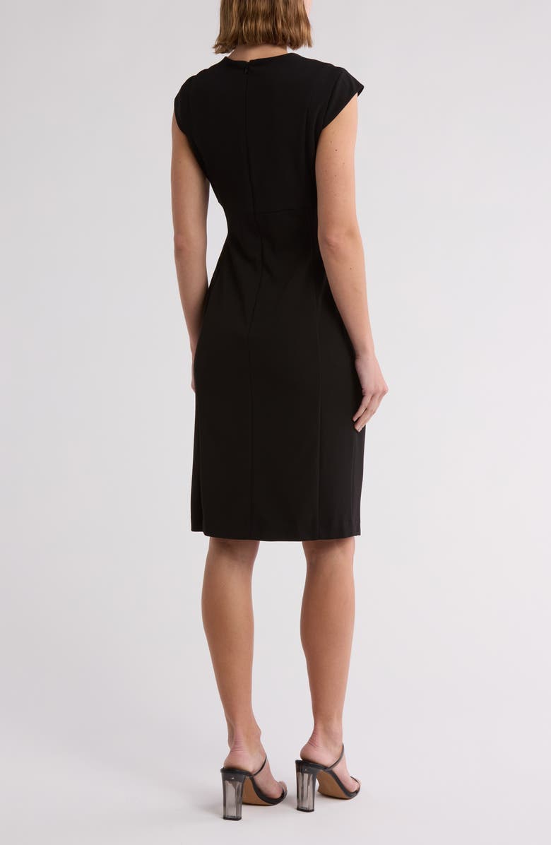 Tahari ASL Split Neck Ruched Sheath Dress, Alternate, color, 