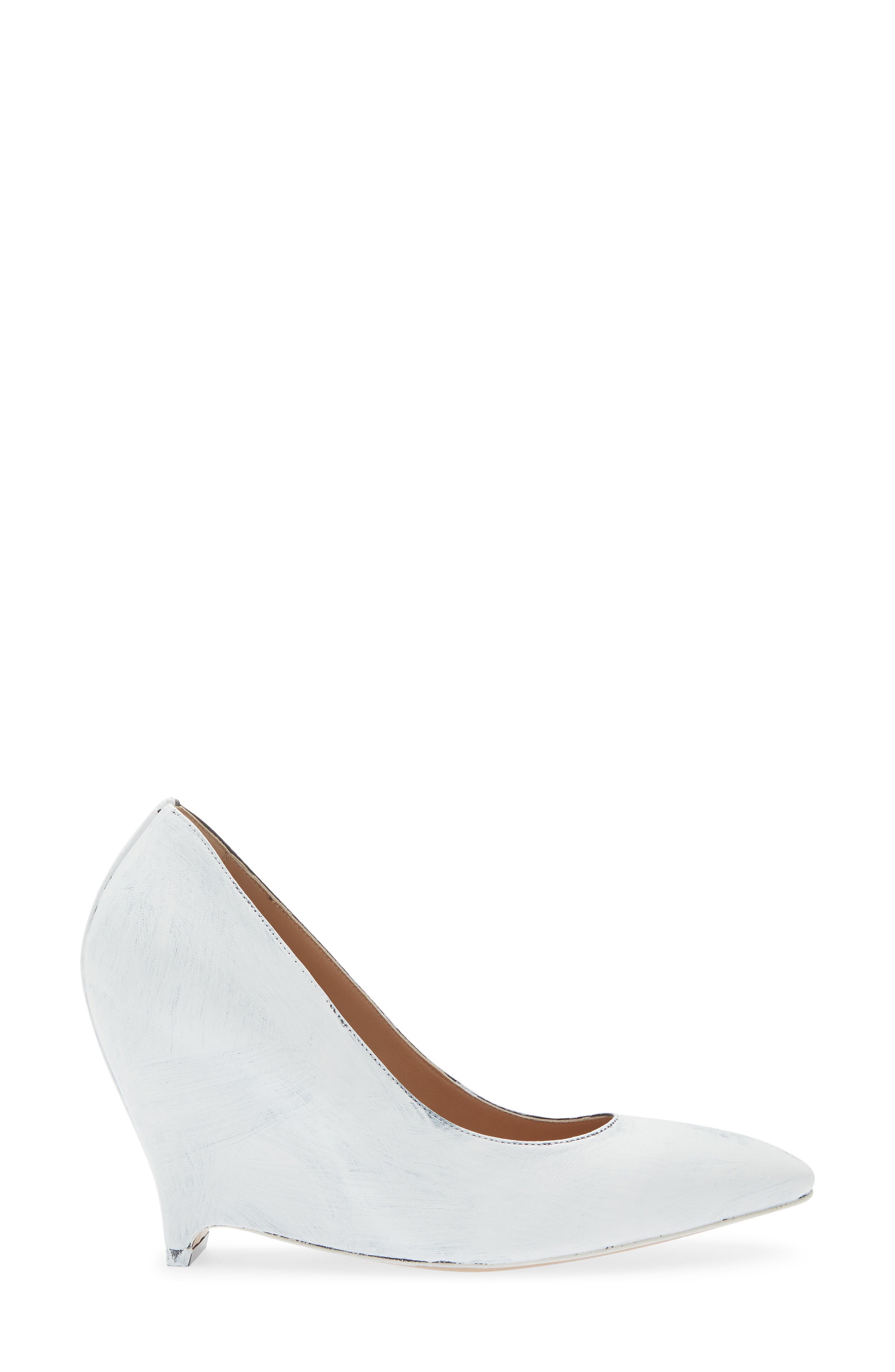 Heel Less Hidden Wedge Pump, Alternate, color, BLACK/ WHITE