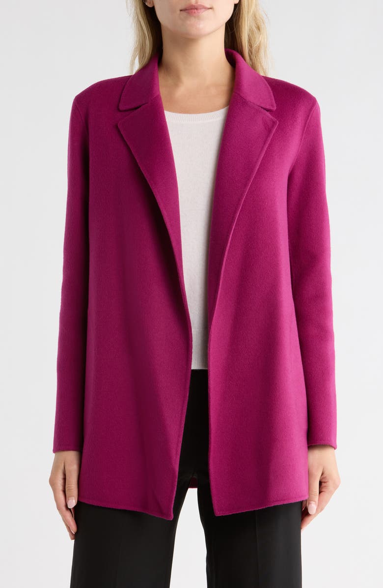 Theory Sileena Wool & Cashmere Blend Coat, Main, color, Raspberry