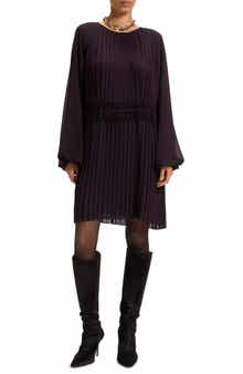 Daliette Pleated Long Sleeve Dress