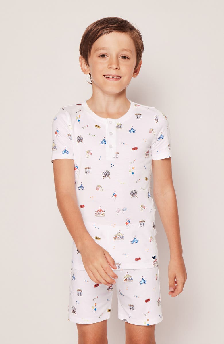 Petite Plume Kids' Fitted Pima Cotton Short Pajamas, Alternate, color, 