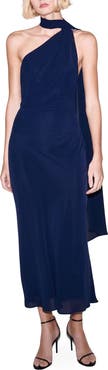 MANGO One Shoulder Scarf Dress