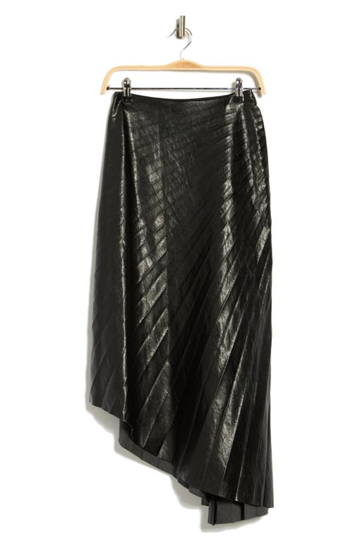A.l.c . Tracy Asymmetric Pleat Faux Leather Skirt In Black