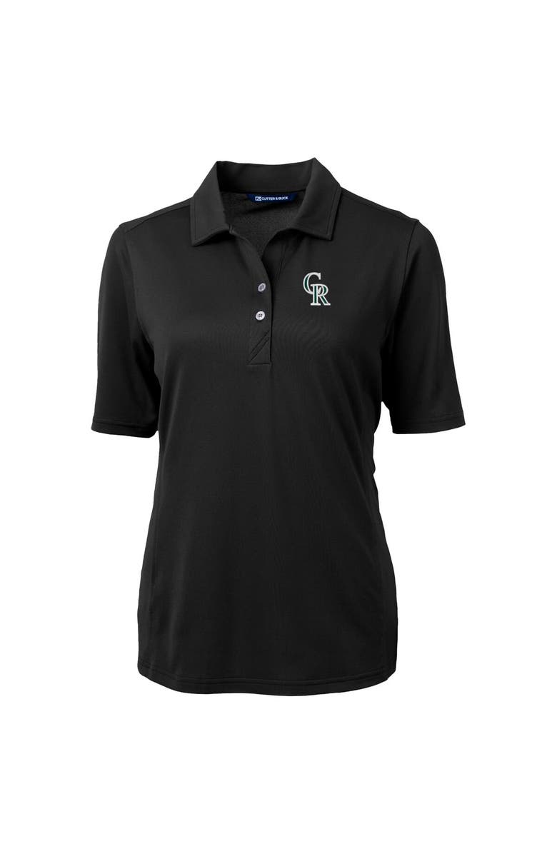 Cutter & Buck Women's Cutter & Buck Black Colorado Rockies City Connect Virtue Eco Pique Recycled Polo, Alternate, color,