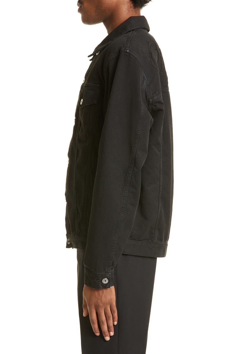 Off-White Wave Off Cotton Canvas Skate Jacket, Alternate, color, Black