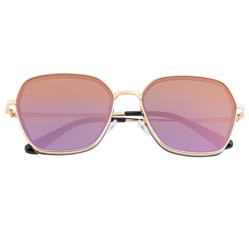 Bertha Emilia Polarized Sunglasses In Gold/purple-gold