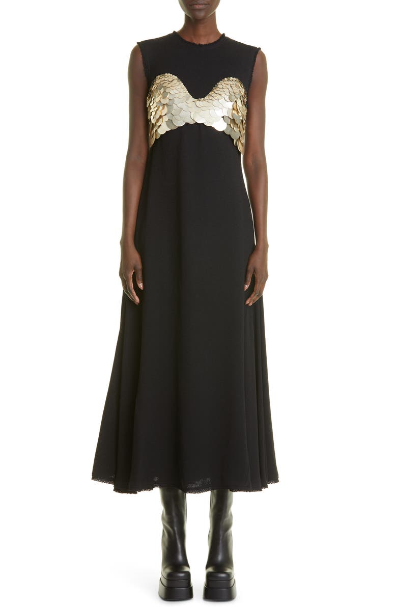 Altuzarra Neres Paillette Crepe Midi Dress, Main, color, 