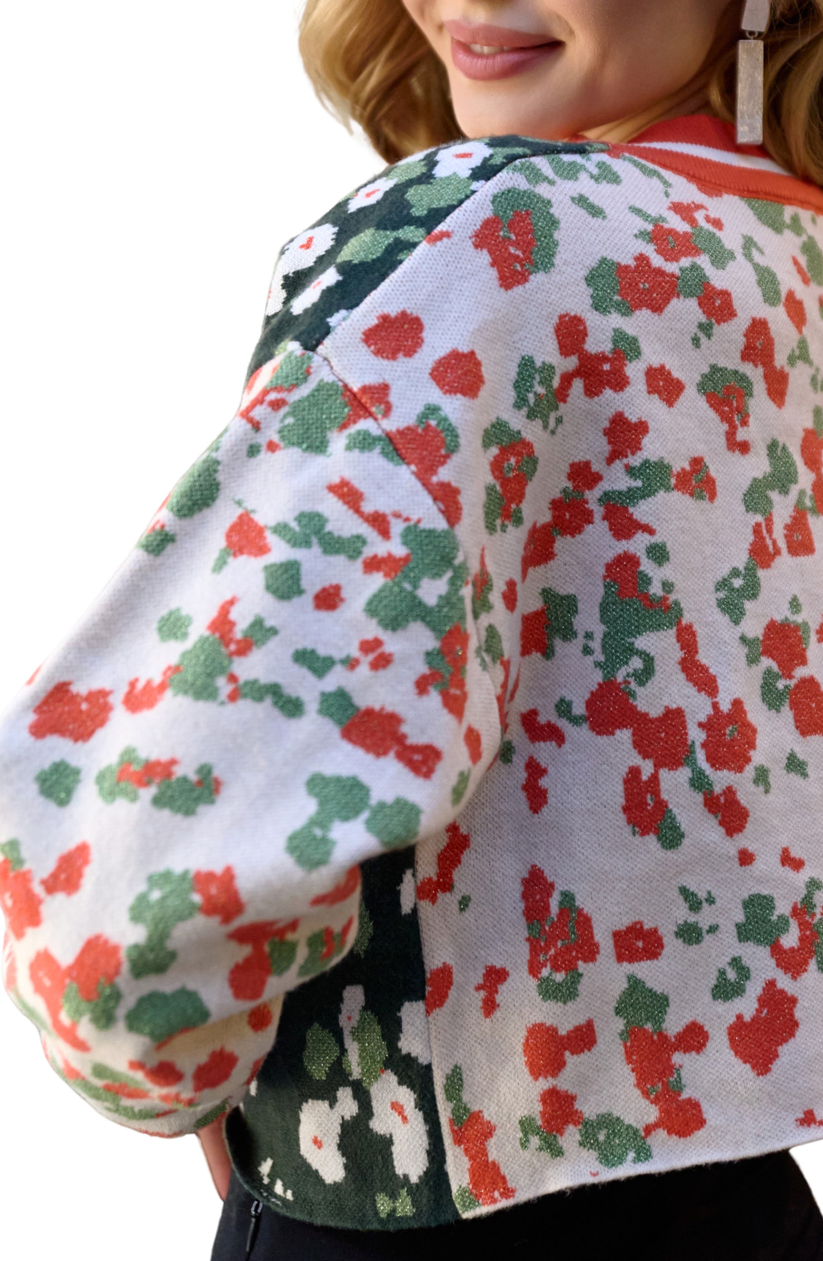 Two-Tone Floral Cardigan - image 4