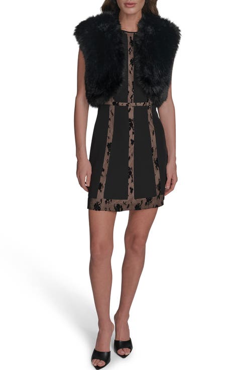 Faux Fur Sleeveless Shrug