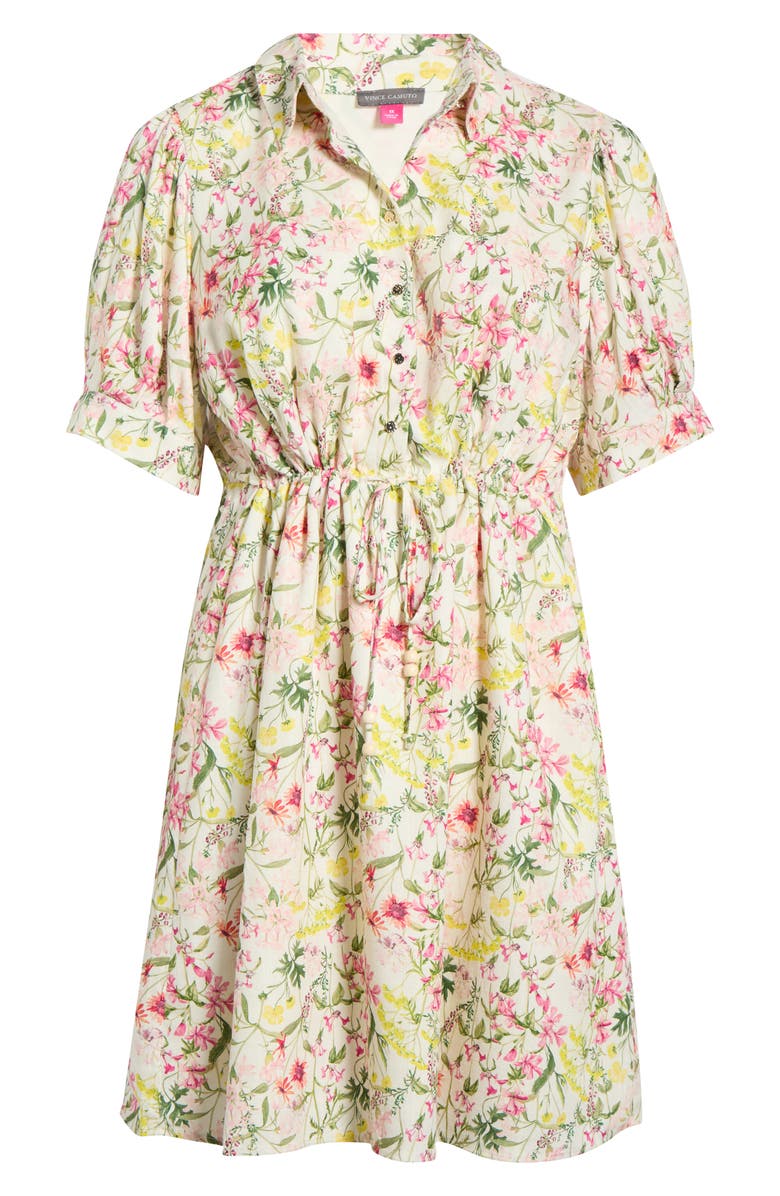 Vince Camuto Floral Short Sleeve Shirtdress, Main, color, Raspberry Sorbet