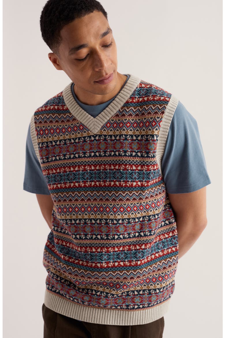 Kitto Organic Cotton Sweater Vest, Alternate, color, TWIGS TIMBER