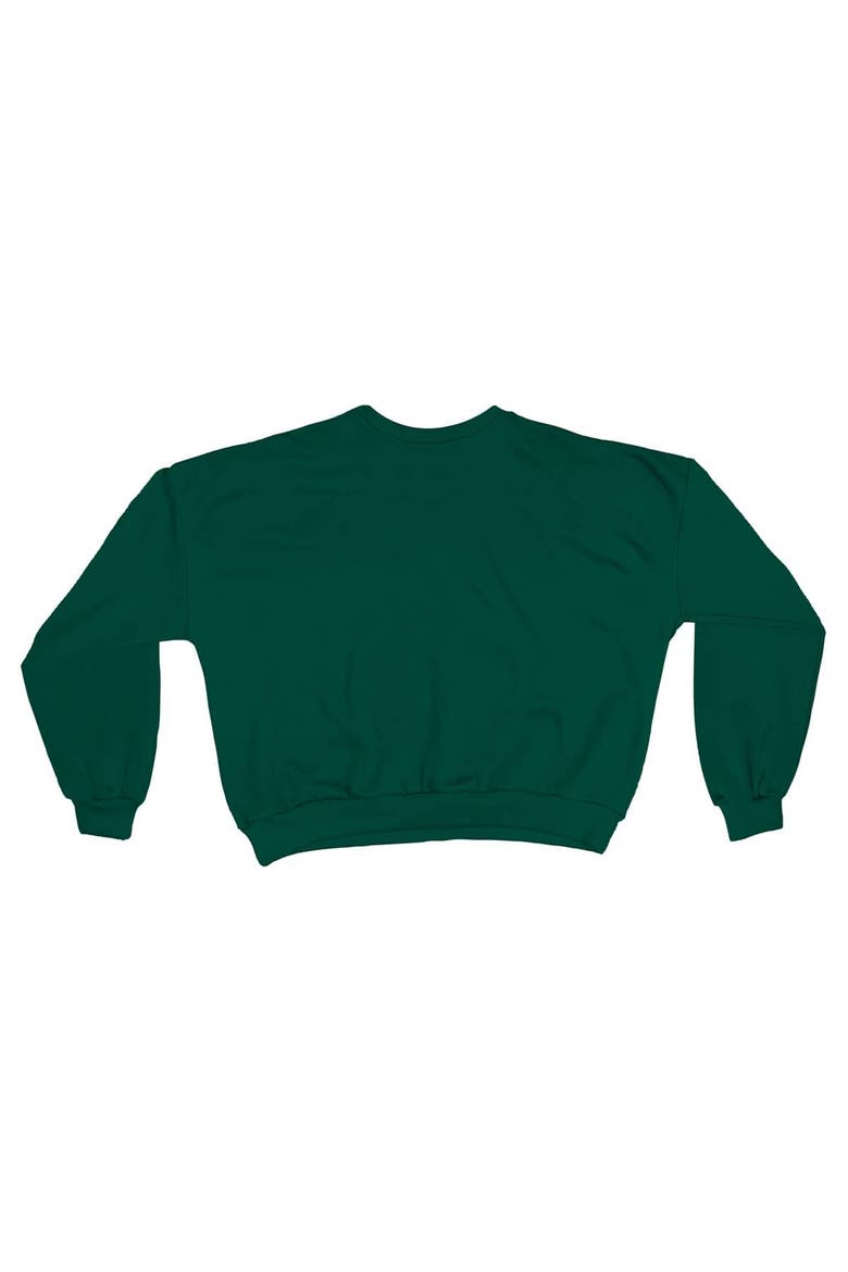 Women's Pressbox Green Miami Hurricanes Oversized Janice Waist-Length Sweatshirt, Alternate, color, Green