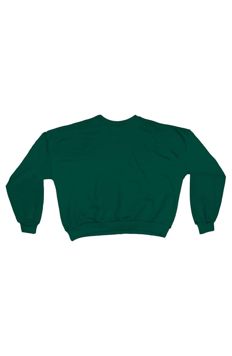 PRESSBOX Women's Pressbox Green Miami Hurricanes Oversized Janice Waist-Length Sweatshirt, Alternate, color, Green