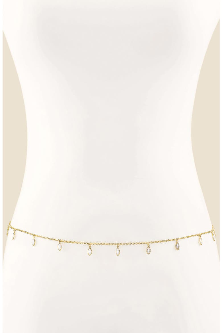 Crystal Charm Belly Chain, Alternate, color, GOLD